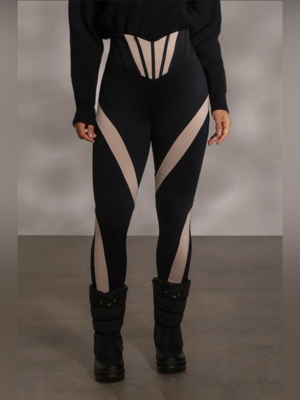 NWT JLUXLABEL Black Valen High Waisted Colorblock Leggings XS